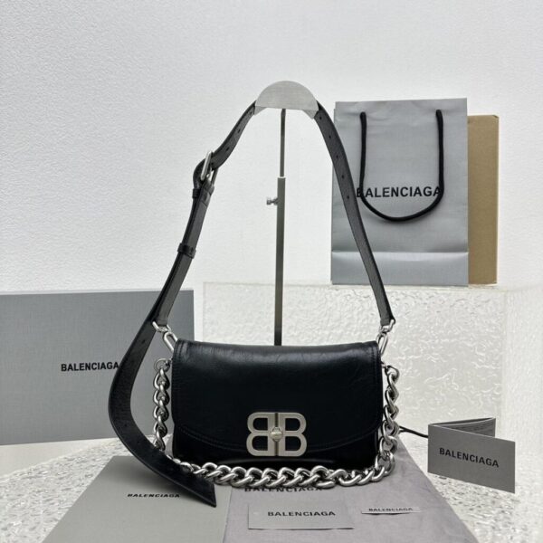 Balenciaga BB Soft Small Flap Bag In Black