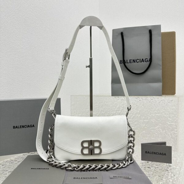 Balenciaga BB Soft Small Flap Bag In Optic White