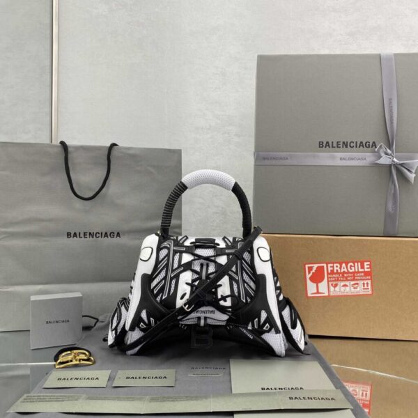 Balenciaga SneakerHead Medium Handbag In White/black
