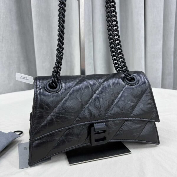 Balenciaga Women's Crush Small Chain Bag Quilted In Black