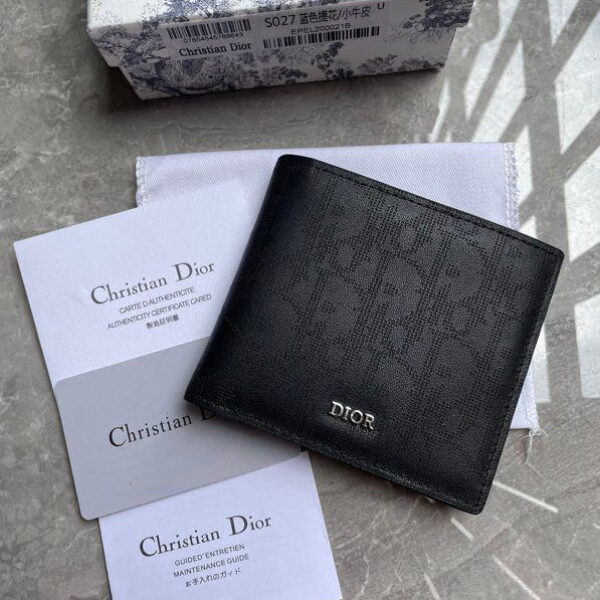 Dior Black Dior Oblique Galaxy Leather Wallet