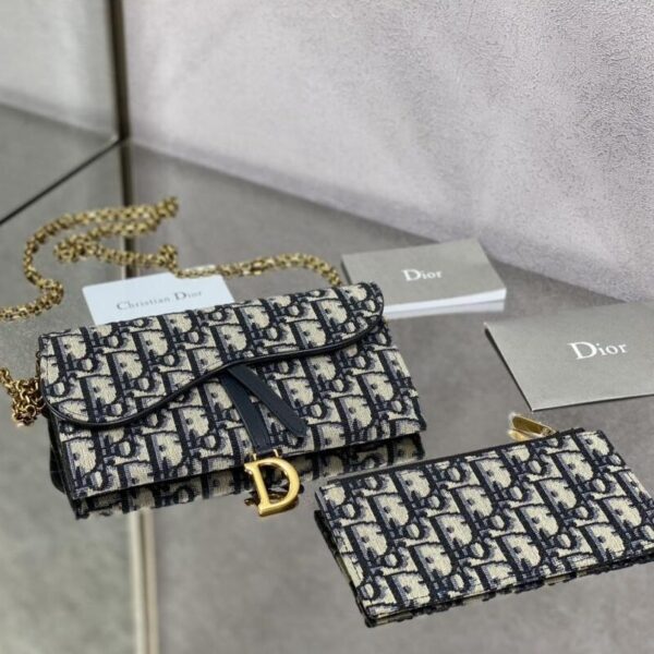 Dior Long Saddle Wallet With Chain