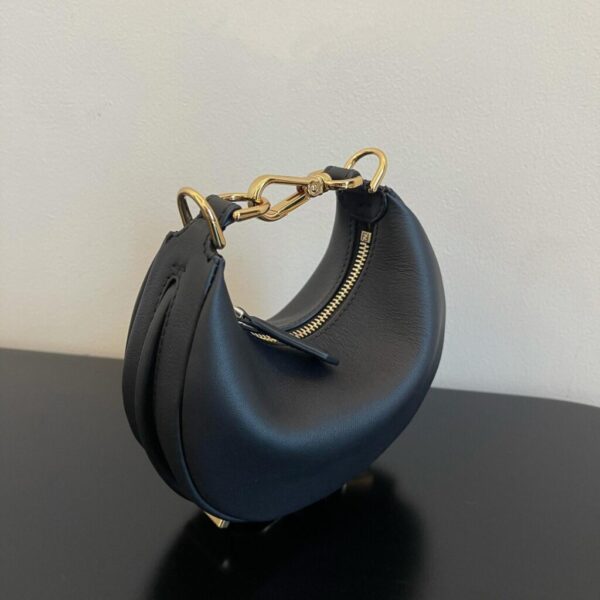 Fendi Nano Fendigraphy Black Leather Charm
