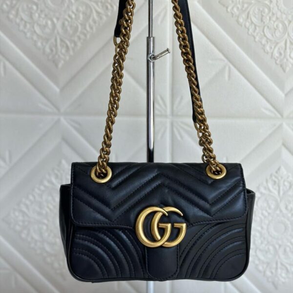 Gucci black Mini Marmont Matelasse Shoulder Bag